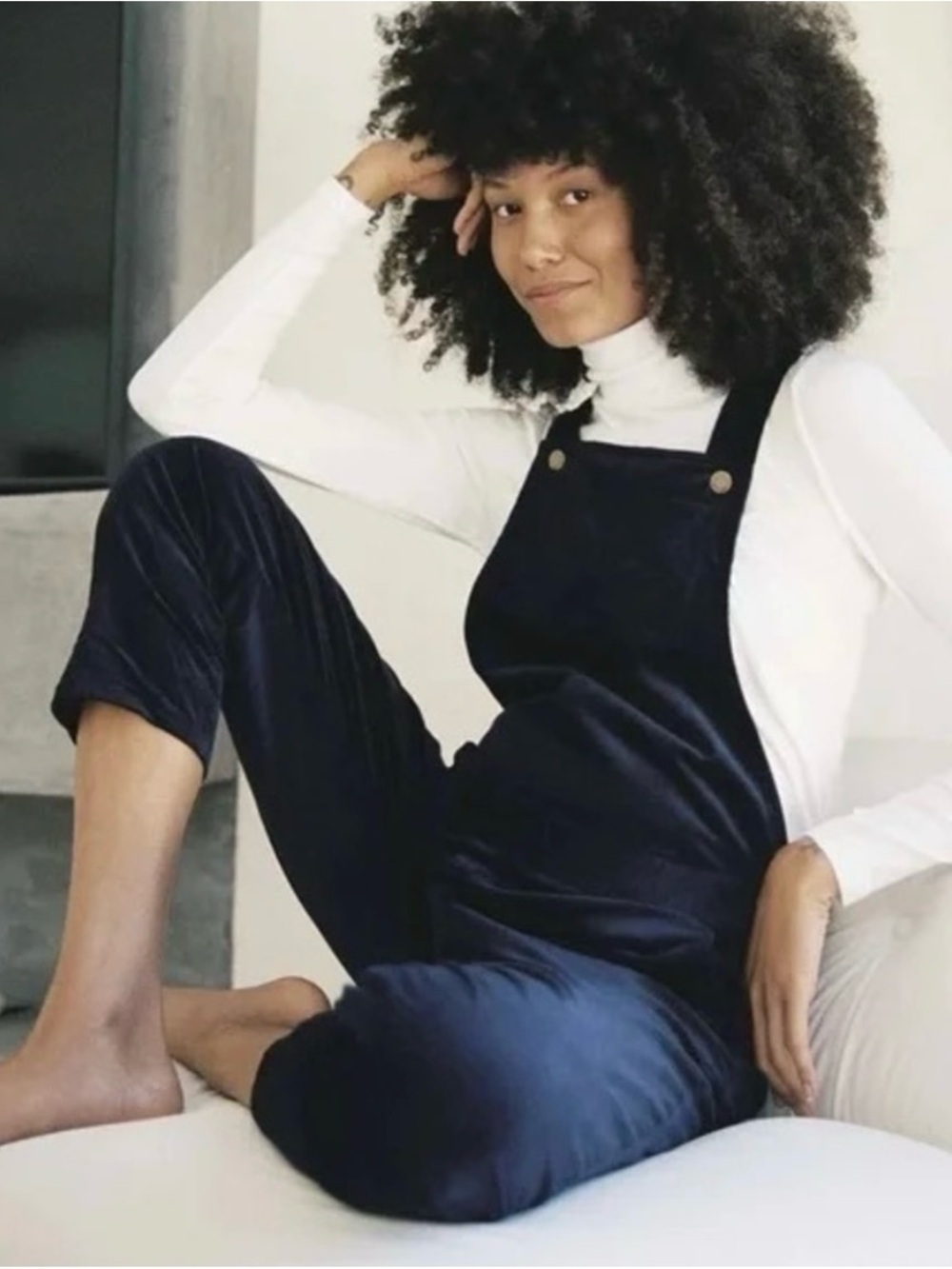 Hatch Navy corduroy overall